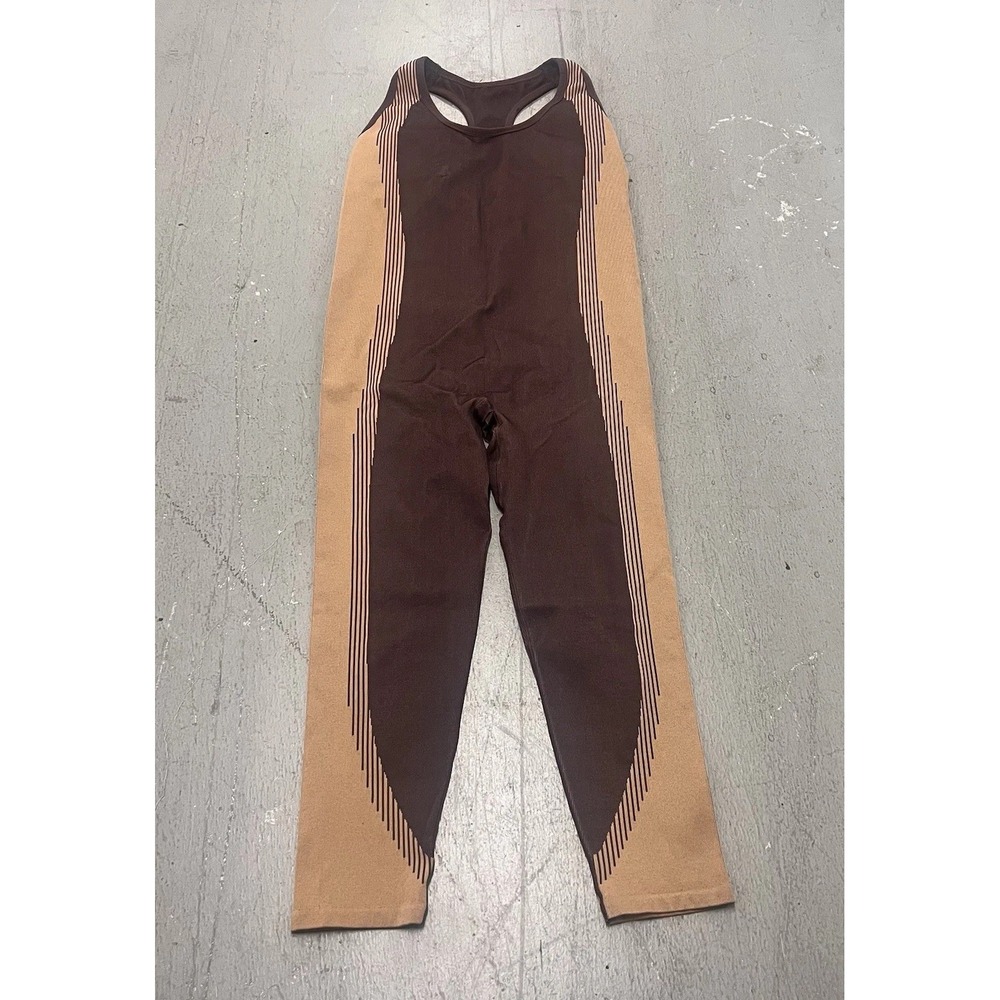 Fabletics Seamless Jumpsuit Cacao/Quicksand Brown One Piece Activewear XS/S